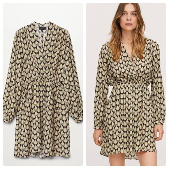 Mango Printed Wrap Dress New - Picture 1 of 8